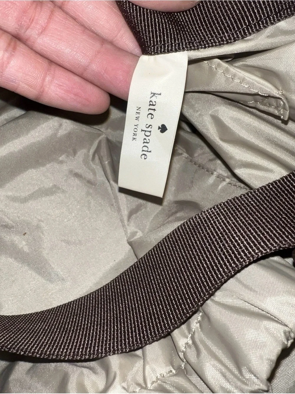 Kate Spade Beige Canvas with Pink and Orange Stripe,diaper bag